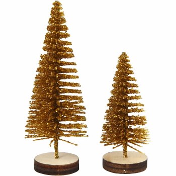 Christmas Spruce Trees Gold