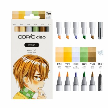 Copic Ciao Set Manga 6 Pcs - Hiro