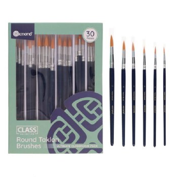 Classroom Collection Round Taklon Brushes 30 assorted