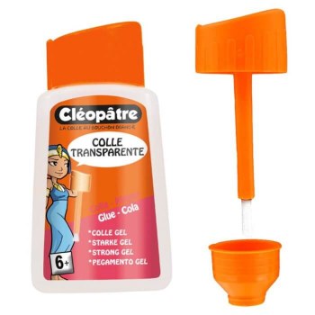 Cleopatre Transparent Gel Adhesive 80g Brush+Anti-Drip