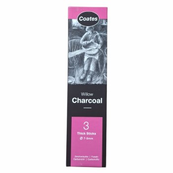 Coates box of 3 Willow Charcoal Ø 7-9mm