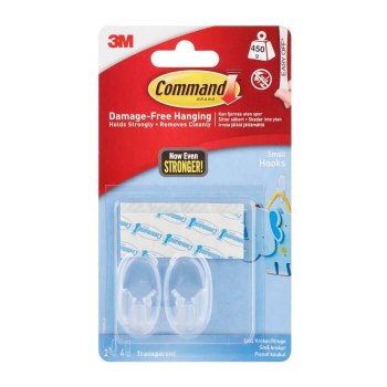 Command Small Clear Hooks with Clear Strips
