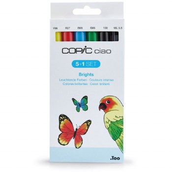 Copic Ciao Bright Set - 5 Markers + 1 Copic Liner