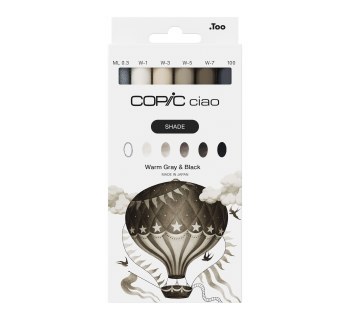 Copic Ciao SHADE Set - Warm Gray & Black 6 pcs