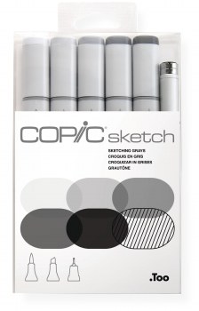 Copic Sketch 6pc Set Sketching Grays