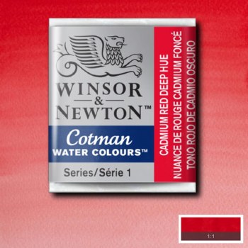 Winsor & Newton Cotman Half Pan Watercolours Cadmium Red Deep Hue