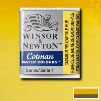 Winsor & Newton Cotman Half Pan Watercolours Cadmium Yellow Pale Hue
