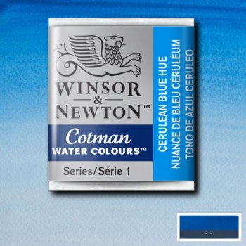 Winsor & Newton Cotman Half Pan Watercolours Cerulean Blue Hue