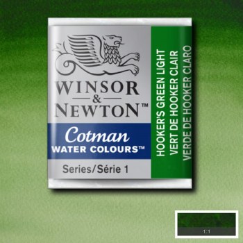 Winsor & Newton Cotman Half Pan Watercolours Hooker's Green Light