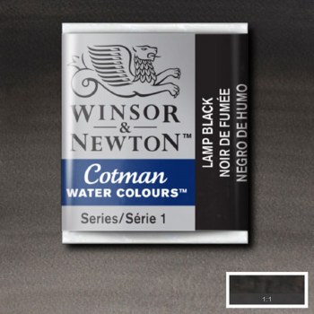 Winsor & Newton Cotman Half Pan Watercolours Lamp Black