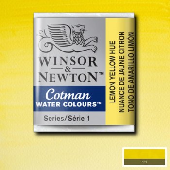 Winsor & Newton Cotman Half Pan Watercolours Lemon Yellow Hue