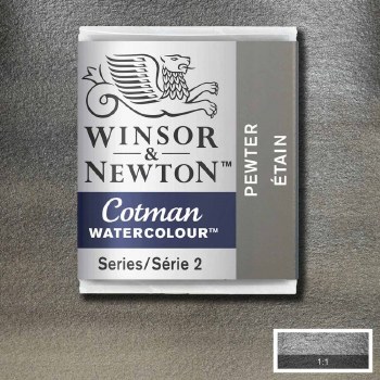 Winsor & Newton Cotman Half Pan Watercolours Pewter