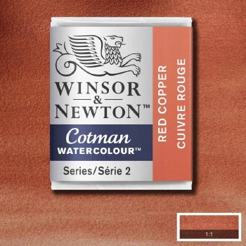 Winsor & Newton Cotman Half Pan Watercolours Red Copper
