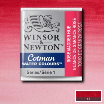 Winsor & Newton Cotman Half Pan Watercolours Rose Madder Hue