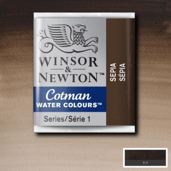Winsor & Newton Cotman Half Pan Watercolours Sepia