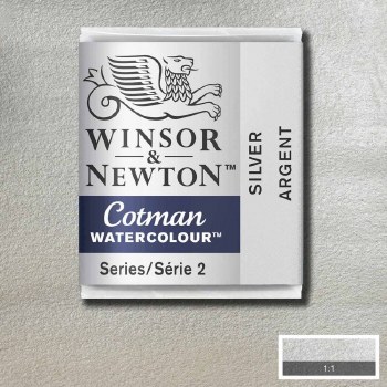 Winsor & Newton Cotman Half Pan Watercolours Silver