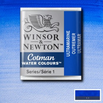Winsor & Newton Cotman Half Pan Watercolours Ultramarine Blue