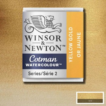Winsor & Newton Cotman Half Pan Watercolours Yellow Gold