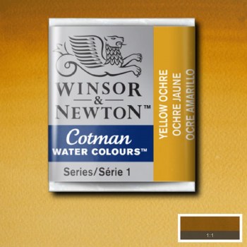 Winsor & Newton Cotman Half Pan Watercolours Yellow Ochre