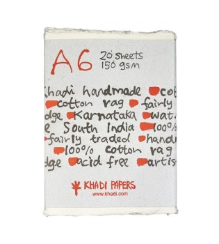 Khadi Cotton Rag A6 - 150gsm - 20 Sheets