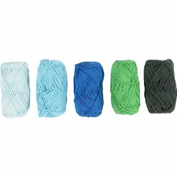 Cotton Yarn Blue/Green 5x20g