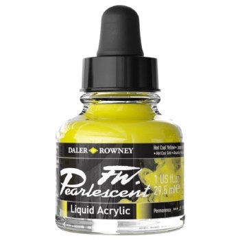 Daler Rowney FW Pearlescent Ink 29.5ml Hot Cool Yellow