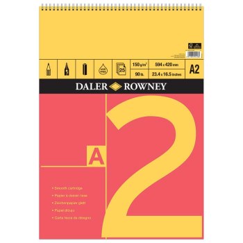 Daler Rowney Red & Yellow Spiral Pad A2 150gsm