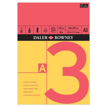 Daler Rowney Red & Yellow Bound Pad A3 150gsm