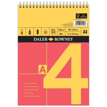 Daler Rowney Red & Yellow Spiral Pad A4 150gsm