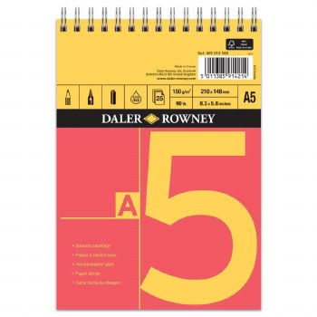 Daler Rowney Red & Yellow Spiral Pad A5 150gsm