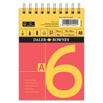 Daler Rowney Red & Yellow Spiral Pad A6 150gsm