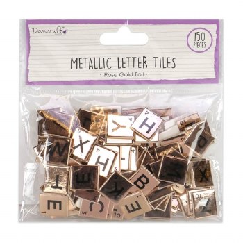 Dovecraft - Metallic Letter Tiles Rose Gold 150