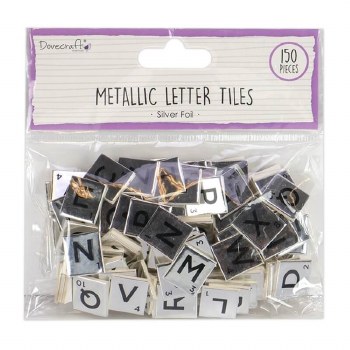 Dovecraft - Metallic Letter Tiles Silver 150
