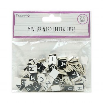 Dovecraft - Mini Letter Tiles Black & White 200