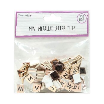 Dovecraft - Mini Metallic Letter Tiles Rose Gold 200