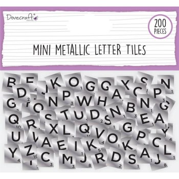 Dovecraft - Mini Metallic Letter Tiles Silver 200
