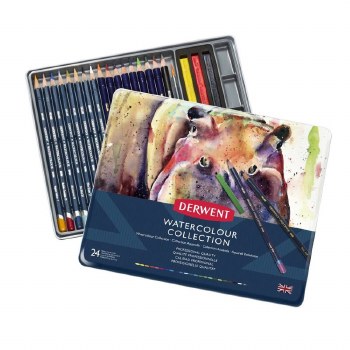 Derwent Watercolour Pencils Collection Tin of 24