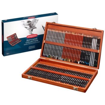 Derwent Sketching Pencil Wooden Box of 72