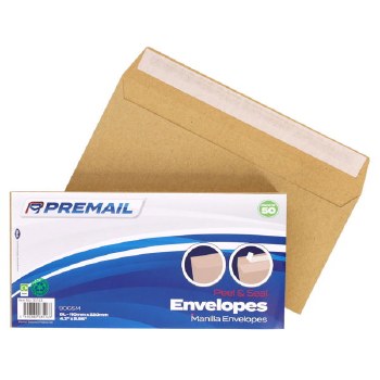 DL Peel & Seal Envelopes - Manilla