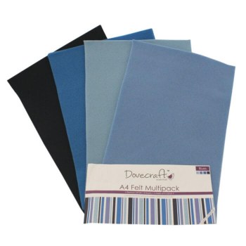 Dovecraft 8 x A4 Felt Blues