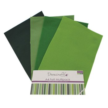Dovecraft 8 x A4 Felt Greens