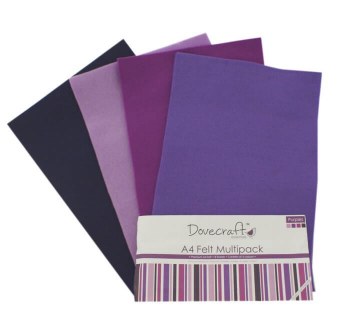 Dovecraft 8 x A4 Felt Purples