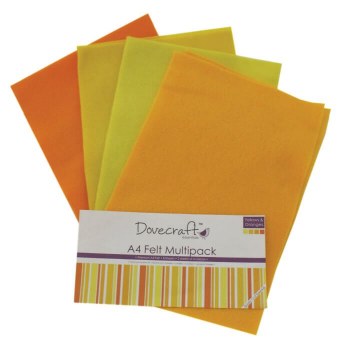 Dovecraft 8 x A4 Felt Yellows