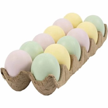 12 Plastic Eggs in tray - Pastel