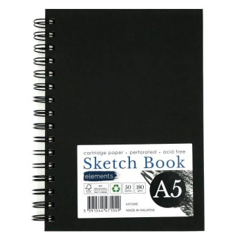 Elements A5 Spiral Hardback Sketchbook Portrait 180gsm