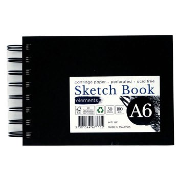 Elements A6 Spiral Hardback Sketchbook Landscape 180gsm