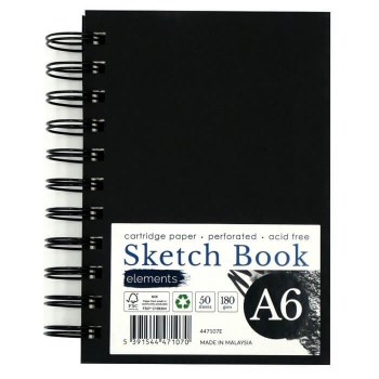 Elements A6 Spiral Hardback Sketchbook Portrait 180gsm
