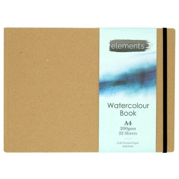 Elements A4 Hardback Watercolour Book