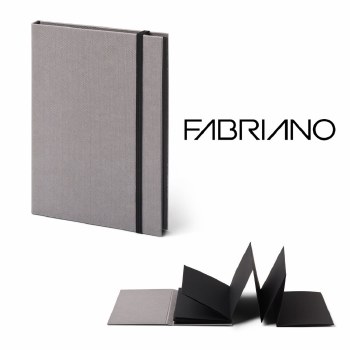 Fabriano Leporello Cromia Accordian Sketchbook - Black