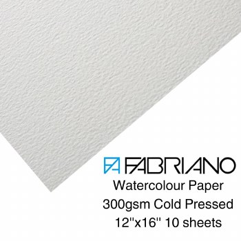 Fabriano Watercolour Paper 12x16" 10 Sheets